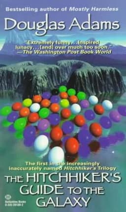 book cover for The Hitchhiker's Guide to the Galaxy (The Hitchhiker's Guide to the Galaxy, #1)